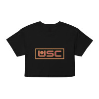USC Trojans Women's Black Volleyball Box Crop T-Shirt